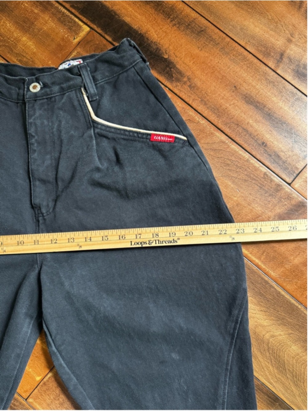 Vintage Black Tapered High Rise Pants Minimalist Workwear - Picture 11 of 13